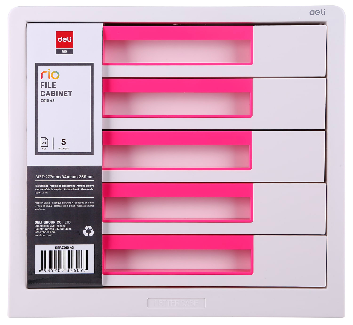 Блок из 5-ти лотков закрытый "Deli Rio", белый/розовый