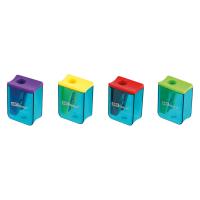 Точилка на 1 отв. пластиковая с контейнером ArtSpace "Case", ассорти