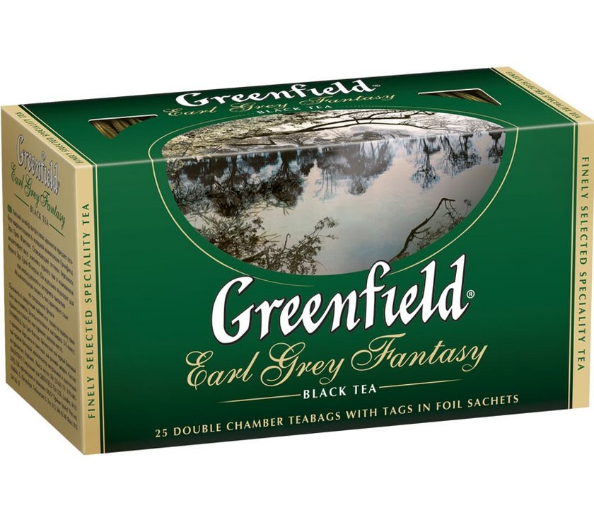 Чай черный Гринфилд Earl Grey Fantasy с ароматом бергамота 25 пакетиков по 2 г