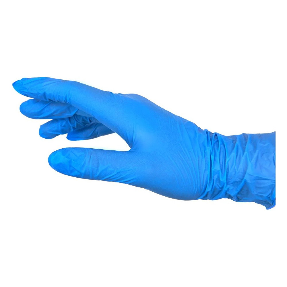 Перчатки нитриловые   неопудренные одноразовые   Zaubex, р-р XL 180 шт./уп. голубой