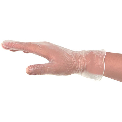 Перчатки виниловые  одноразовые  Zaubex р-р L 100 шт./уп. прозрачный