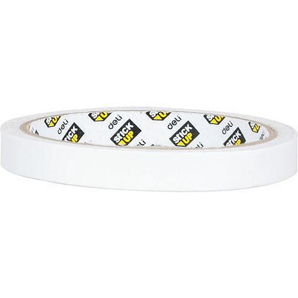 Клейкая лента двусторонняя 12 мм*9,1 м "Deli" белый