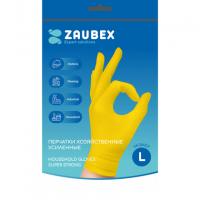 Перчатки латексные хозяйственные  Zaubex р-р L усиленные желтый