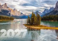 Календарь настенный квартальный на 2027 год, "Лесное озеро", 3 мет. пружины, курсор