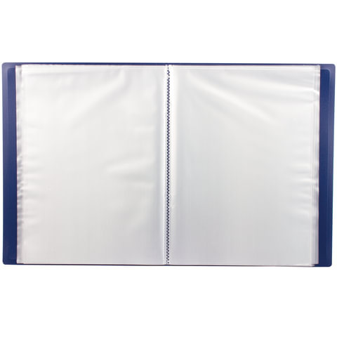 Папка с 60 файлами STAFF  пластиковая, 0,5 мм, синяя