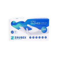 Перчатки нитриловые   неопудренные одноразовые   Zaubex, р-р M 200 шт./уп. голубой
