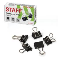 Зажимы для бумаг STAFF EVERYDAY, 15 мм