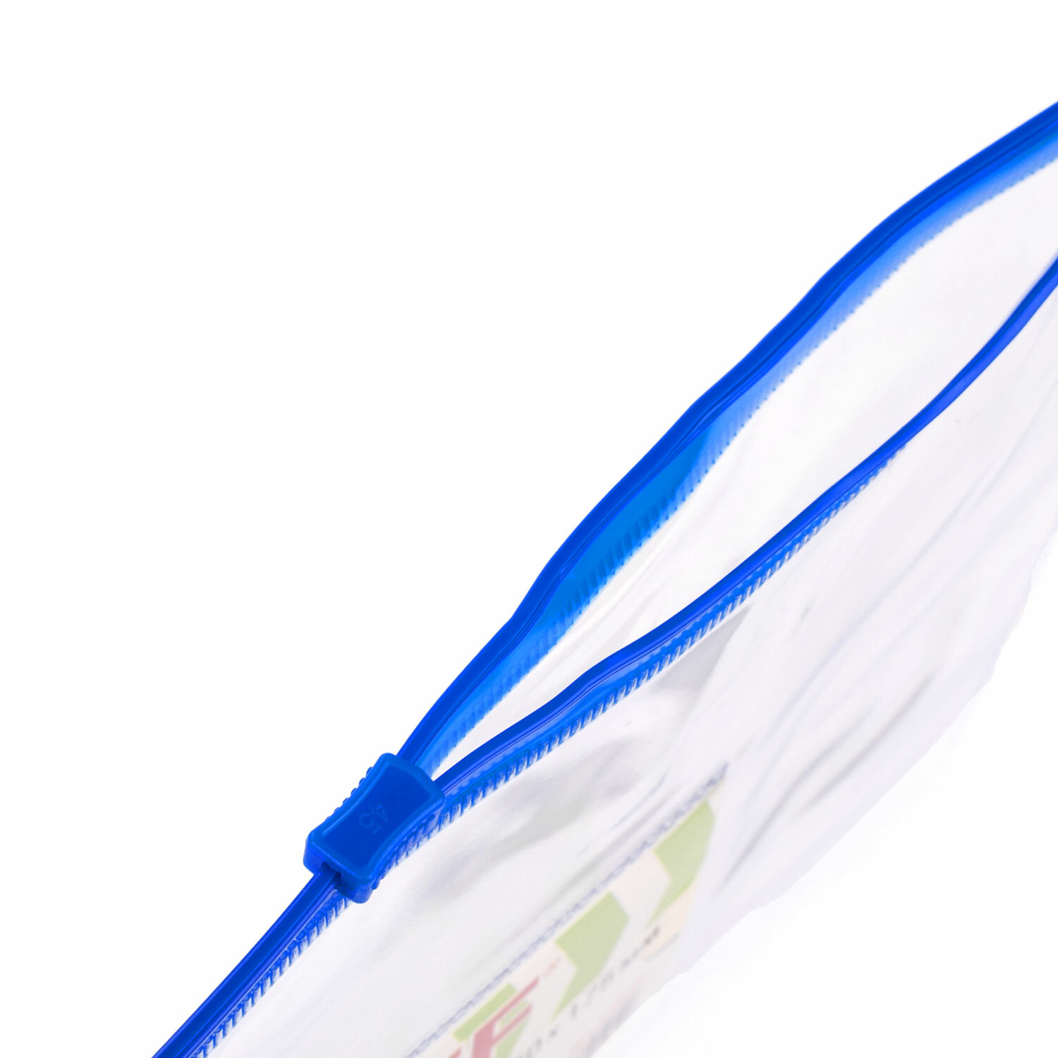 Папка конверт на молнии А4 "STAFF" карман для визиток, прозрачная, 0,12 мм