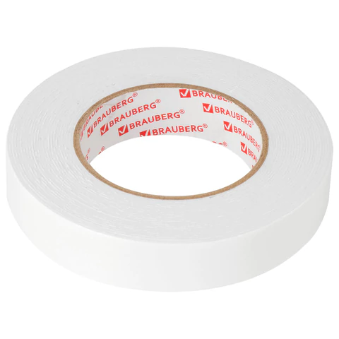 Клейкая лента двусторонняя 25мм*8 м BRAUBERG вспененая основа 1 мм