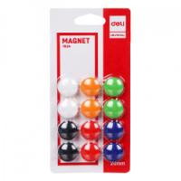 Кнопки магнитные DELI "Magnet" 15 мм, 12 шт., ассорти, блистер