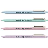 Ручка шариковая автоматическая Berlingo "Green Series" 0,7мм, синяя, корпус ассорти