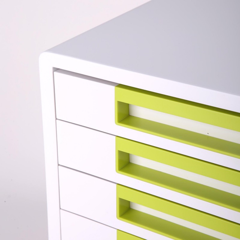 Блок из 5-ти лотков закрытый "Deli Rio", белый/зеленый