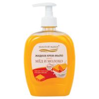 Крем-мыло ЗОЛОТОЙ ИДЕАЛ "Мед и молоко", дозатор, 500 мл