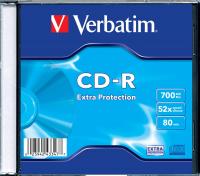 CD-R 700Mb Verbatim DL Extra Protection 52x slim 043347, каждый slim целлофанирован