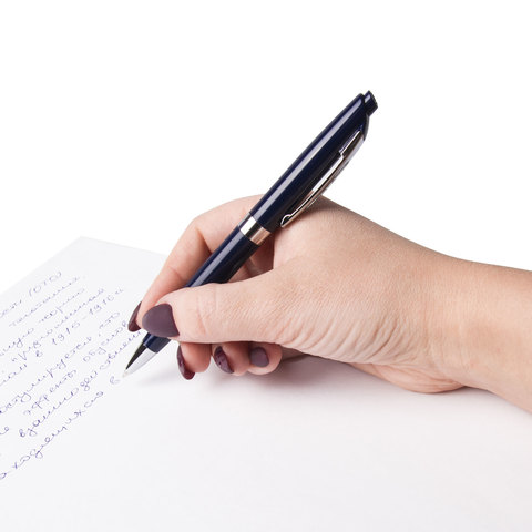 Ручка шариковая автоматическая BRAUBERG "Diplomat", СИНЯЯ, корпус ассорти, узел 0,7 мм, линия письма