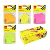 Блок для заметок с липким слоем фигурный Deli, 76х76мм, 4 цвета