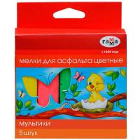 Мелки д/асфальта 5 шт. "Мультики" ассорти