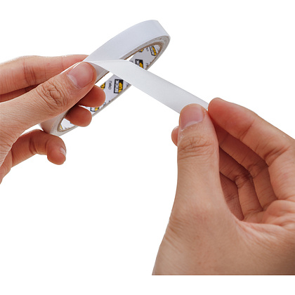 Клейкая лента двусторонняя 12 мм*9,1 м "Deli" белый