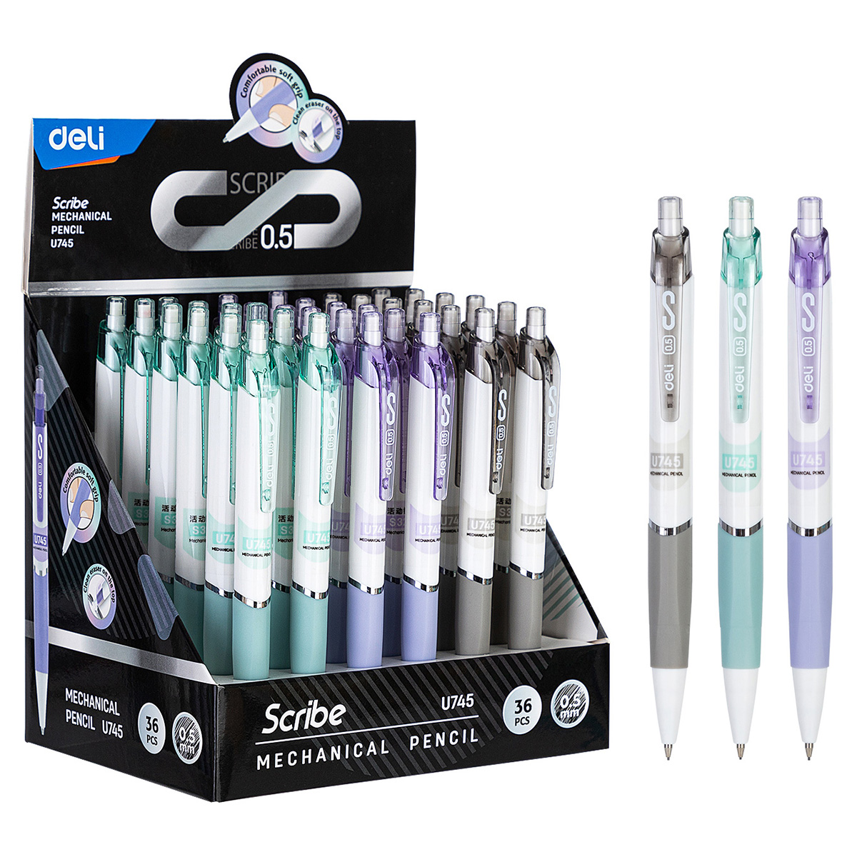 Карандаш автоматический "Scribe" 0,5 мм., пласт., ассорти