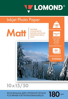 МАТОВАЯ ФОТОБУМАГА LOMOND ДЛЯ СТРУЙНОЙ ПЕЧАТИ