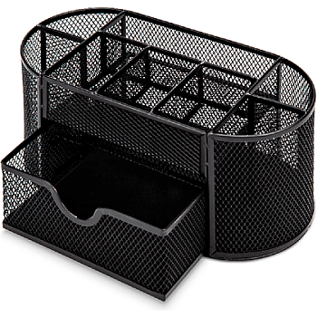 Подставка для канцелярских мелочей "Deli" овальная, метал. сетка