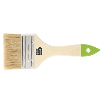 Кисть плоская 75мм, натуральная щетина, деревянная ручка СИБРТЕХ