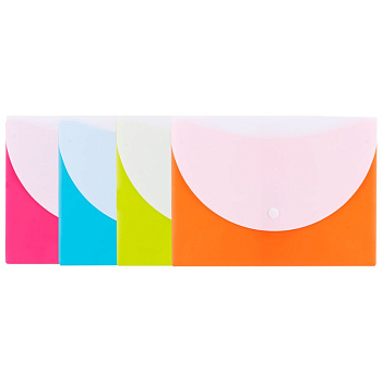 Папка конверт на кнопке А5 "Deli Rio" полукругл. на 2 деления, ассорти