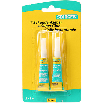 Суперклей STANGER в блистерной упаковке 2 штуки по 3 г