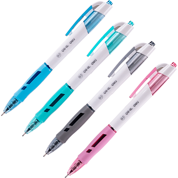 Ручка шариковая автоматическая Deli "Arris" 0,7 мм., пласт., корпус ассорти