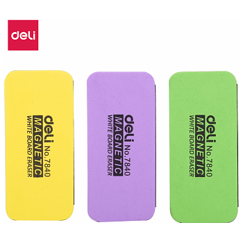 Щетка для доски магнитная "Deli" 110*50*30 мм., ассорти