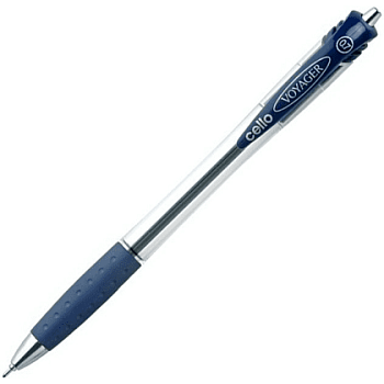 Ручка шариковая автоматическая Cello "Voyager" пласт., прозр.