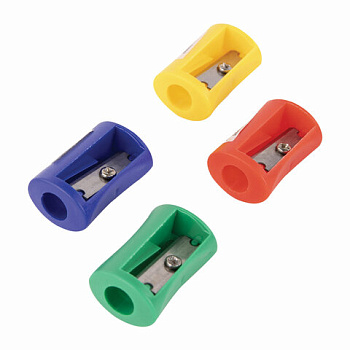 Точилка на 1 отв. ПИФАГОР пластиковая, ассорти