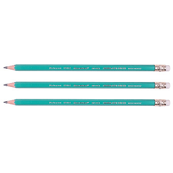 Карандаш простой с ластиком Darvish HB шестигран.пластиковый, зелёный корпус