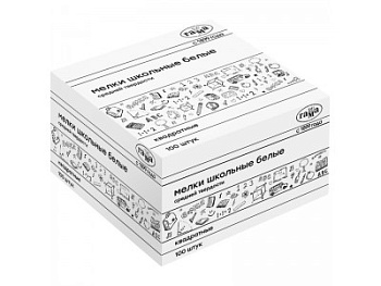 Мелки для доски ГАММА 100 шт., квадратн., белый