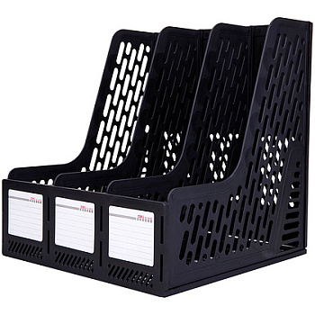 Лоток для бумаги вертикальный "Deli", 3 отделения, 265мм