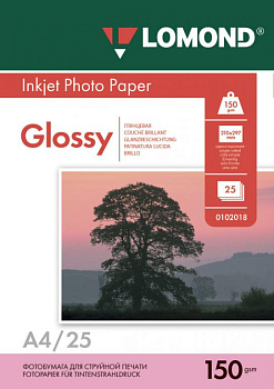 ОДНОСТОРОННЯЯ ГЛЯНЦЕВАЯ ФОТОБУМАГА LOMOND ДЛЯ СТРУЙНОЙ ПЕЧАТИ
