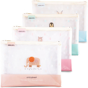 Папка конверт на молнии А4 "Deli" ассорти