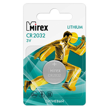 Батарейка CR2032 Mirex литиевая  блистер  1 шт