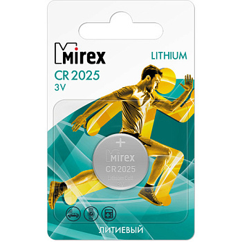 Батарейка CR2025 Mirex литиевая блистер 1 шт