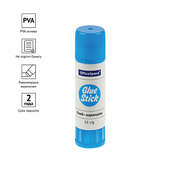 Клей карандаш 15 гр OfficeSpace, дисплей, ПВА