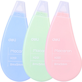 Корректор роллер Deli "Macaron" 8 м*5 мм., ассорти