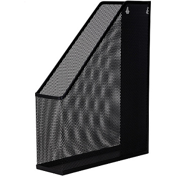 Лоток для бумаги вертикальный "Deli" черная сетка