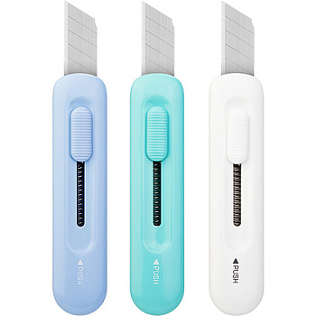 Нож для бумаги малый "Deli" 9 мм, ассорти