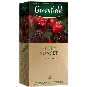 Чайный напиток "Greenfield Berry Sunset", 25 пакетиковx2 г, с ароматом малины и черники
